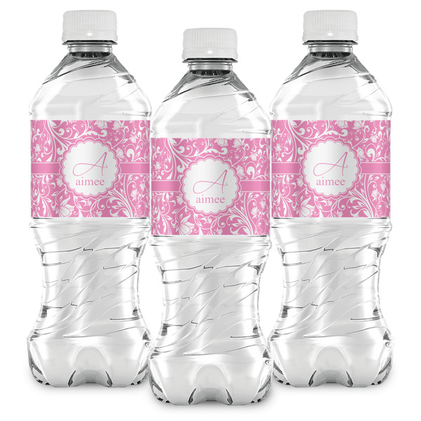 Floral Vine Water Bottle Labels - Front View