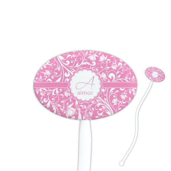 Custom Floral Vine Oval Plastic Stir Sticks (Personalized)