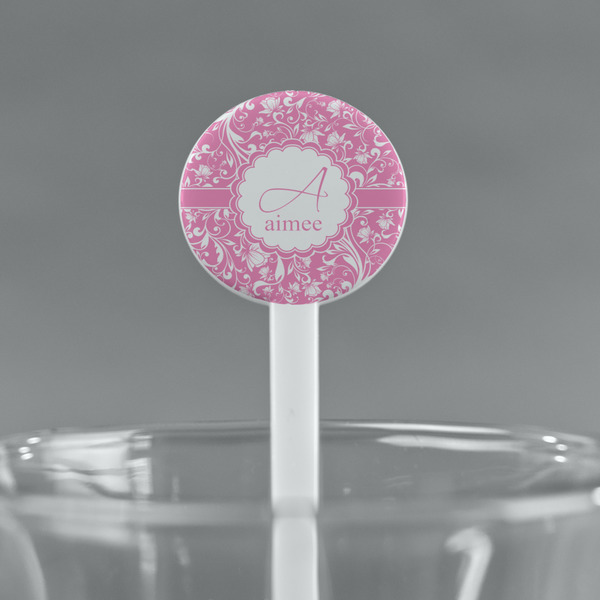 Floral Vine White Plastic 7" Stir Stick - Round - Main