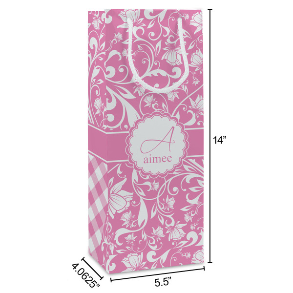 Floral Vine Wine Gift Bag - Dimensions
