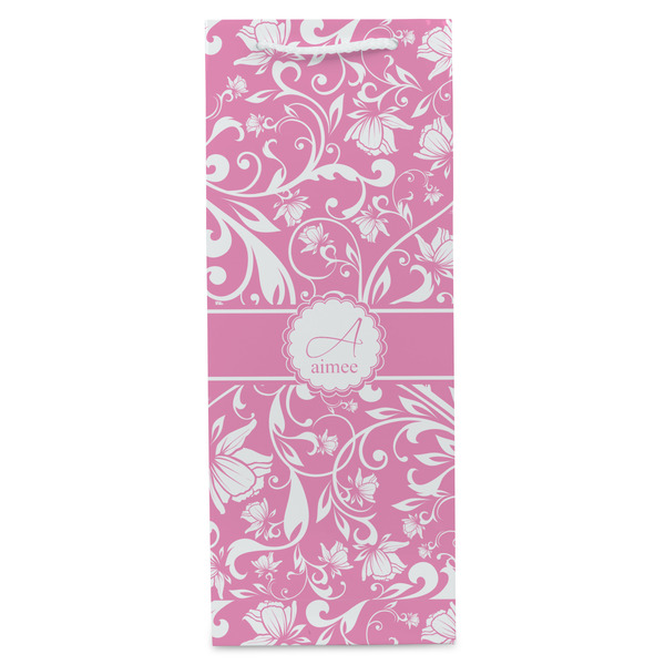 Floral Vine Wine Gift Bag - Matte - Front