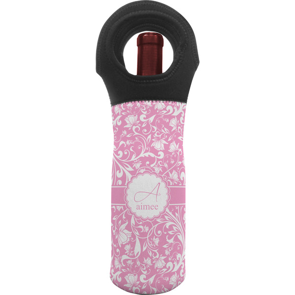 Custom Floral Vine Wine Tote Bag (Personalized)