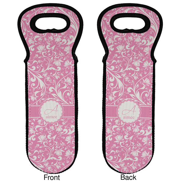Floral Vine Wine Tote Front & Back
