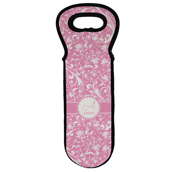 Custom Floral Vine Wine Tote Bag (Personalized)