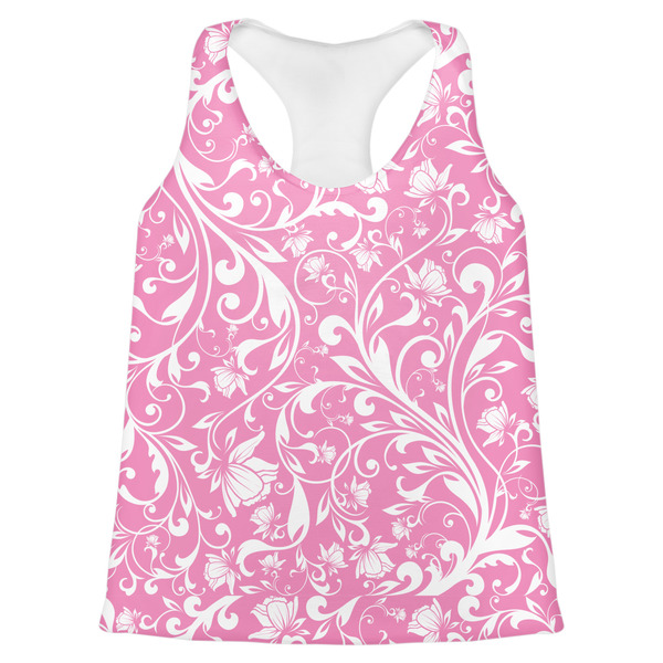 Custom Floral Vine Womens Racerback Tank Top - X Small