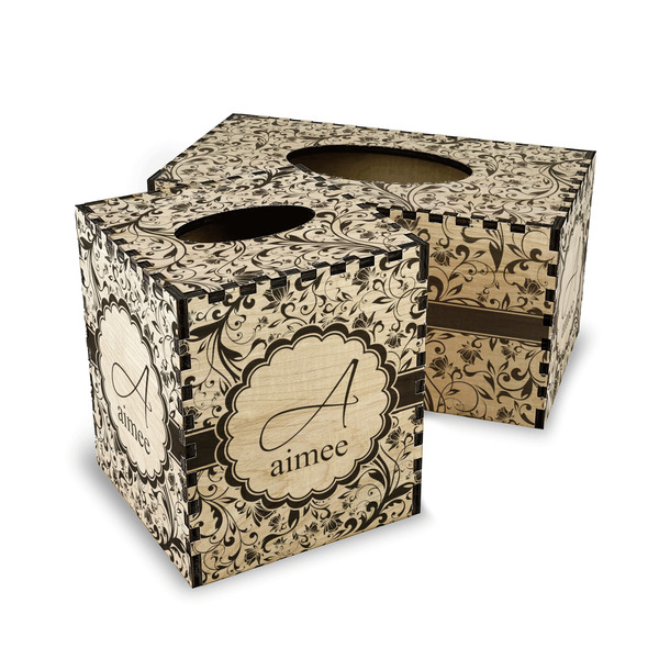 Floral Vine Wood Tissue Box Covers - Parent/Main