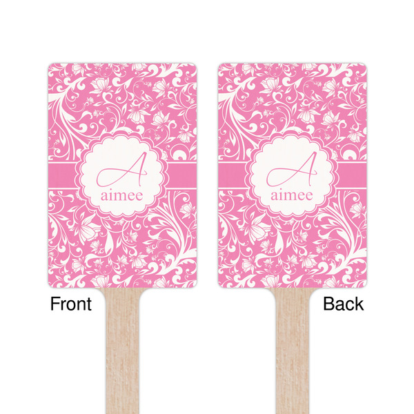Floral Vine Wooden 6.25" Stir Stick - Rectangular - Double Sided - Front & Back