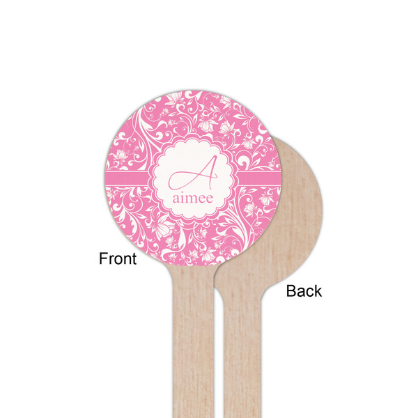Floral Vine Wooden 6" Stir Stick - Round - Single Sided - Front & Back