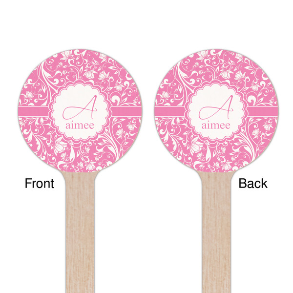 Floral Vine Wooden 7.5" Stir Stick - Round - Double Sided - Front & Back