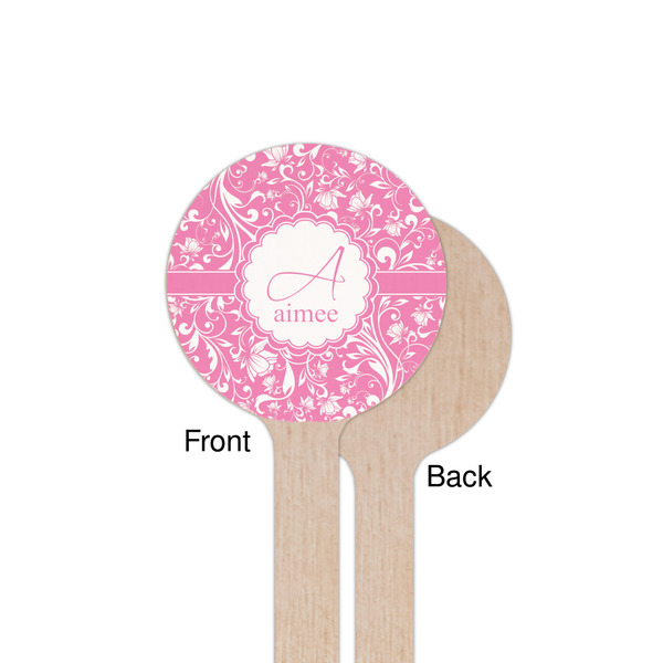 Floral Vine Wooden 7.5" Stir Stick - Round - Single Sided - Front & Back