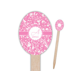 Floral Vine Oval Wooden Food Picks - Double Sided (Personalized)