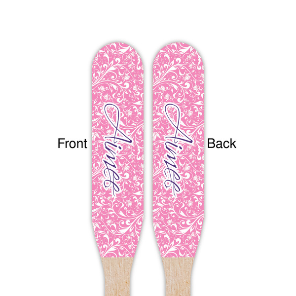 Floral Vine Wooden Food Pick - Paddle - Double Sided - Front & Back