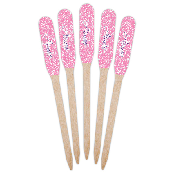 Floral Vine Wooden Food Pick - Paddle - Fan View