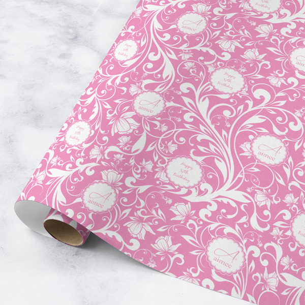 Custom Floral Vine Wrapping Paper Roll - Medium - Matte (Personalized)