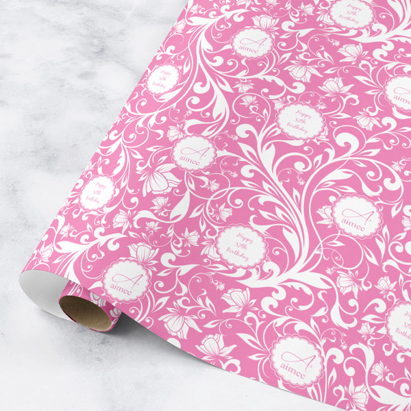 Custom Floral Vine Wrapping Paper Roll - Medium (Personalized)
