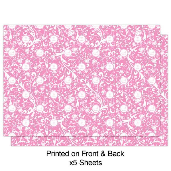 Floral Vine Wrapping Paper Sheet - Double Sided - Front