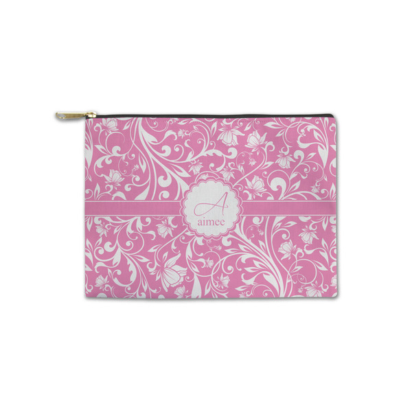 Custom Floral Vine Zipper Pouch - Small - 8.5"x6" (Personalized)