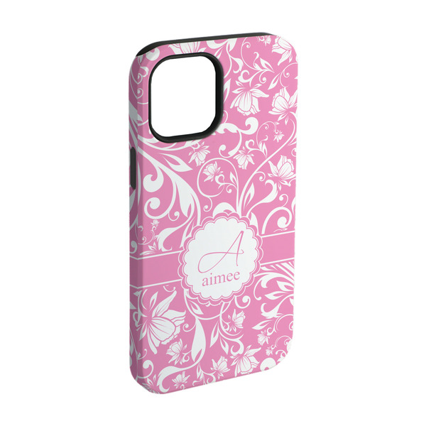 Custom Floral Vine iPhone Case - Rubber Lined - iPhone 15 Pro (Personalized)