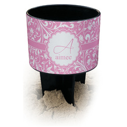 Floral Vine Black Beach Spiker Drink Holder (Personalized)