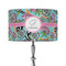 Summer Flowers 12" Drum Lampshade - ON STAND (Fabric)