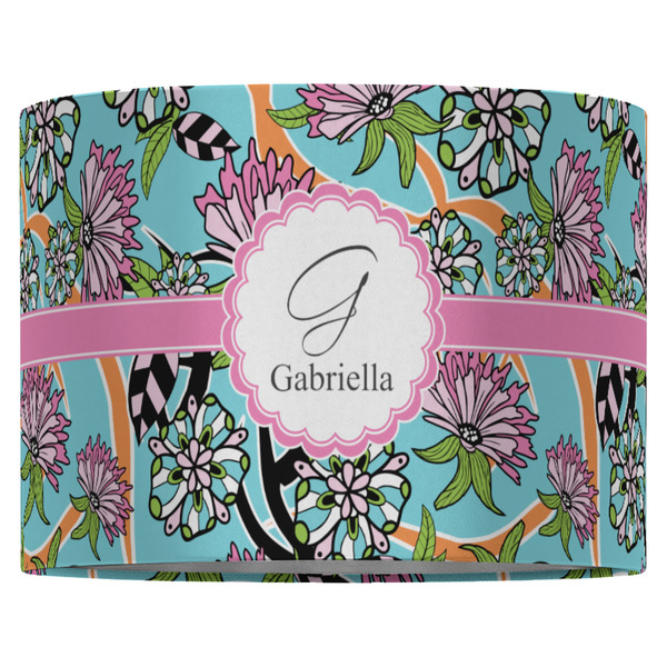 Summer Flowers 16" Drum Lampshade - FRONT (Fabric)