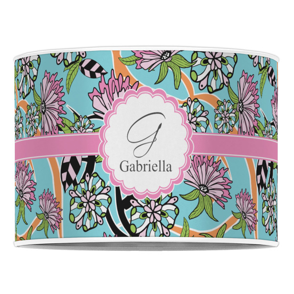 Summer Flowers 16" Drum Lampshade - FRONT (Poly Film)