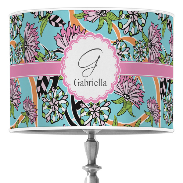 Custom Summer Flowers 16" Drum Lamp Shade - Poly-film (Personalized)