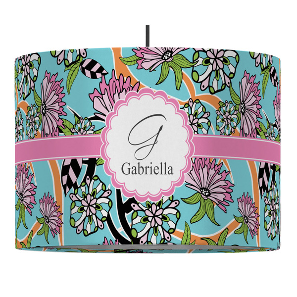Custom Summer Flowers Drum Pendant Lamp (Personalized)