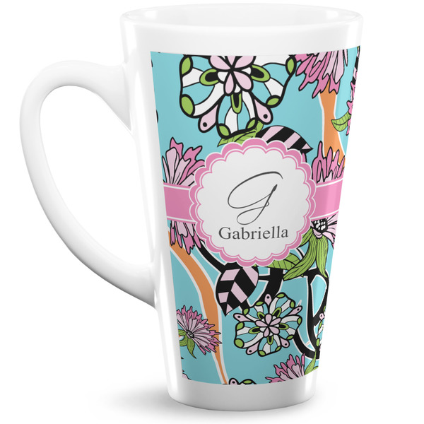 Custom Summer Flowers 16 Oz Latte Mug (Personalized)