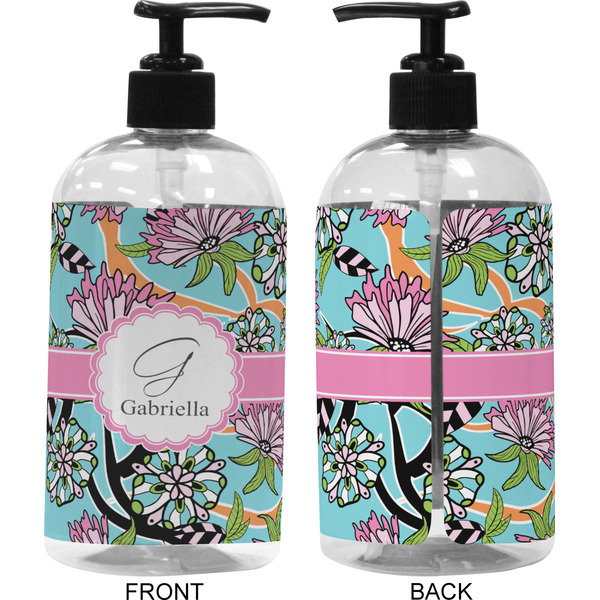 Summer Flowers 16 oz Plastic Liquid Dispenser (Approval)