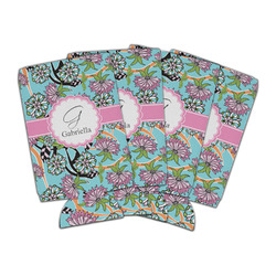 Summer Flowers Can Cooler (16 oz) - Set of 4 (Personalized)