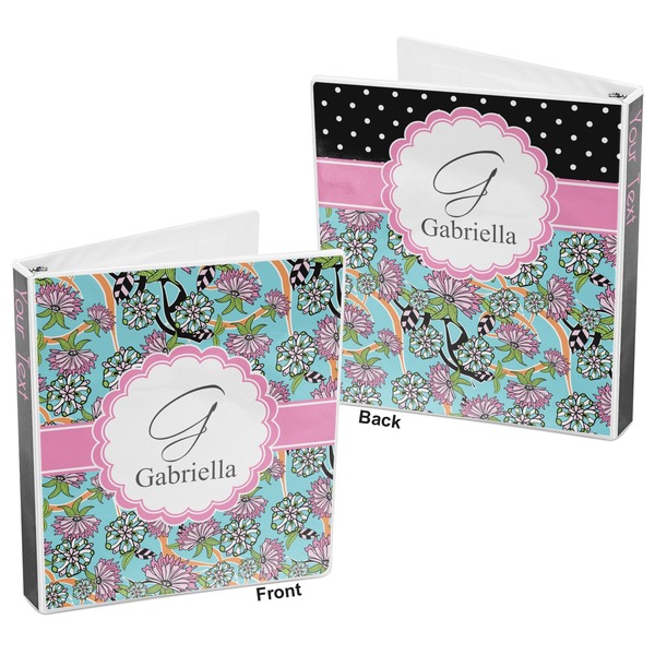 Summer Flowers 3-Ring Binder Front and Back
