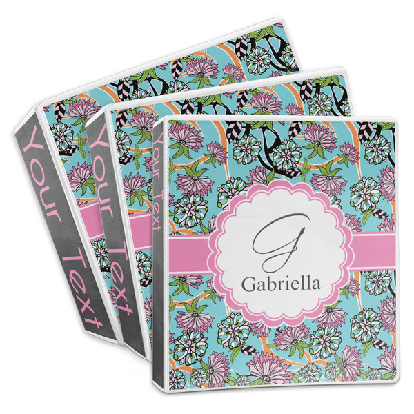 Custom Summer Flowers 3-Ring Binder (Personalized)
