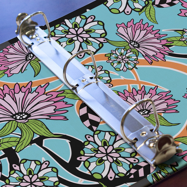 Summer Flowers 3 Ring Binders - Full Wrap - 1" - DETAIL