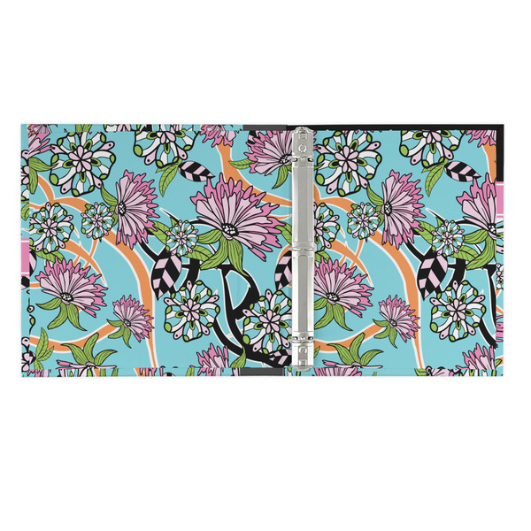Summer Flowers 3 Ring Binders - Full Wrap - 1" - OPEN INSIDE