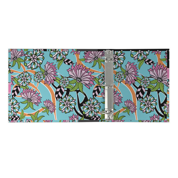 Summer Flowers 3 Ring Binders - Full Wrap - 2" - OPEN INSIDE