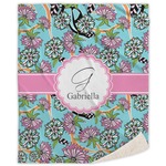 Summer Flowers Sherpa Throw Blanket (Personalized)
