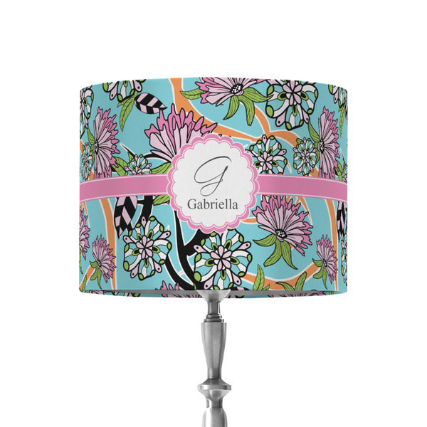 Custom Summer Flowers 8" Drum Lamp Shade - Fabric (Personalized)