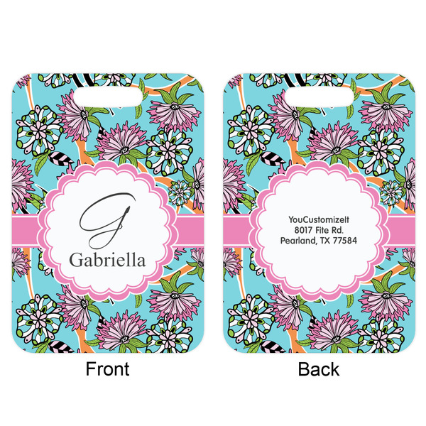 Summer Flowers Aluminum Luggage Tag (Front + Back)