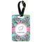 Summer Flowers Metal Luggage Tag w/ Name and Initial