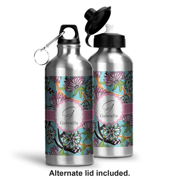 Summer Flowers Aluminum Water Bottle - Alternate lid options