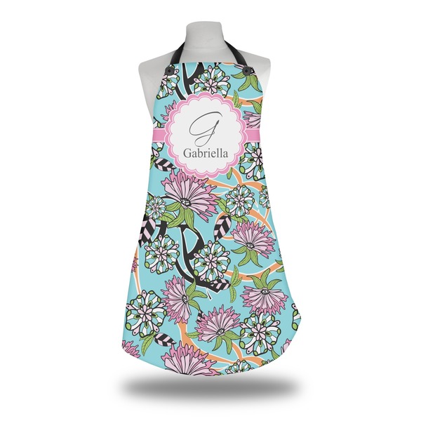 Custom Summer Flowers Apron w/ Name and Initial