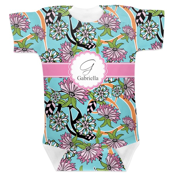 Custom Summer Flowers Baby Bodysuit 0-3 (Personalized)