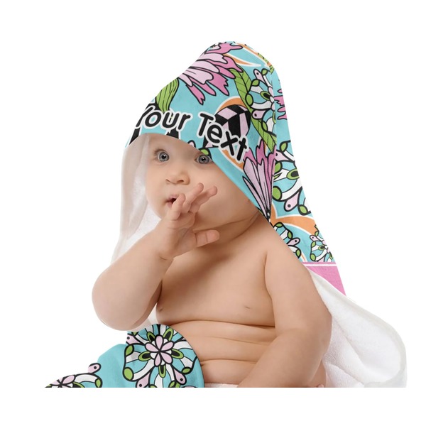 Summer Flowers Baby Hooded Towel on Child