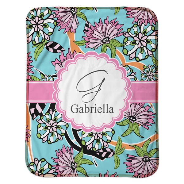 Summer Flowers Baby Sherpa Blanket - Flat