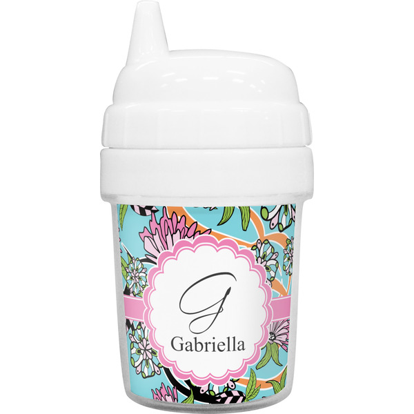 Custom Summer Flowers Baby Sippy Cup (Personalized)