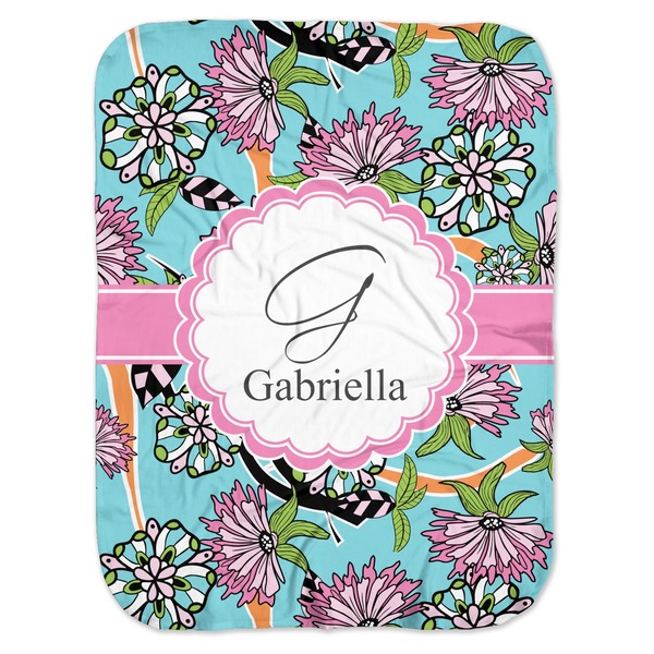 Custom Summer Flowers Baby Swaddling Blanket (Personalized)