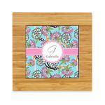 Summer Flowers Bamboo Trivet with Ceramic Tile Insert (Personalized)