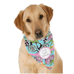 Summer Flowers Dog Bandana Scarf w/ Name and Initial