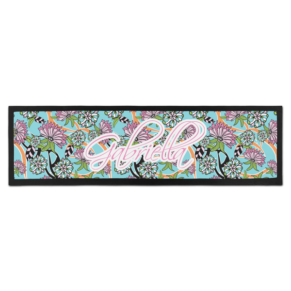 Custom Summer Flowers Bar Mat (Personalized)